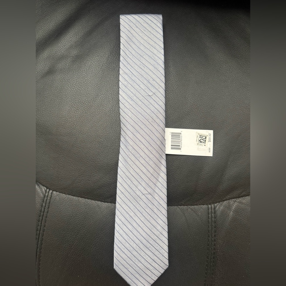 Calvin Klein Gray and Blue Striped Tie- NWT